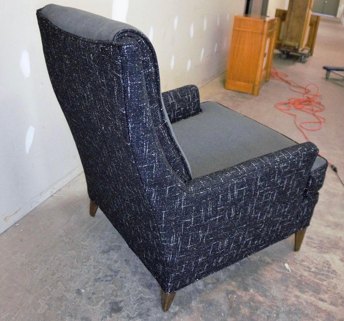 Wool Erwin Lambeth Club Chair Newly Upholstered For Sale