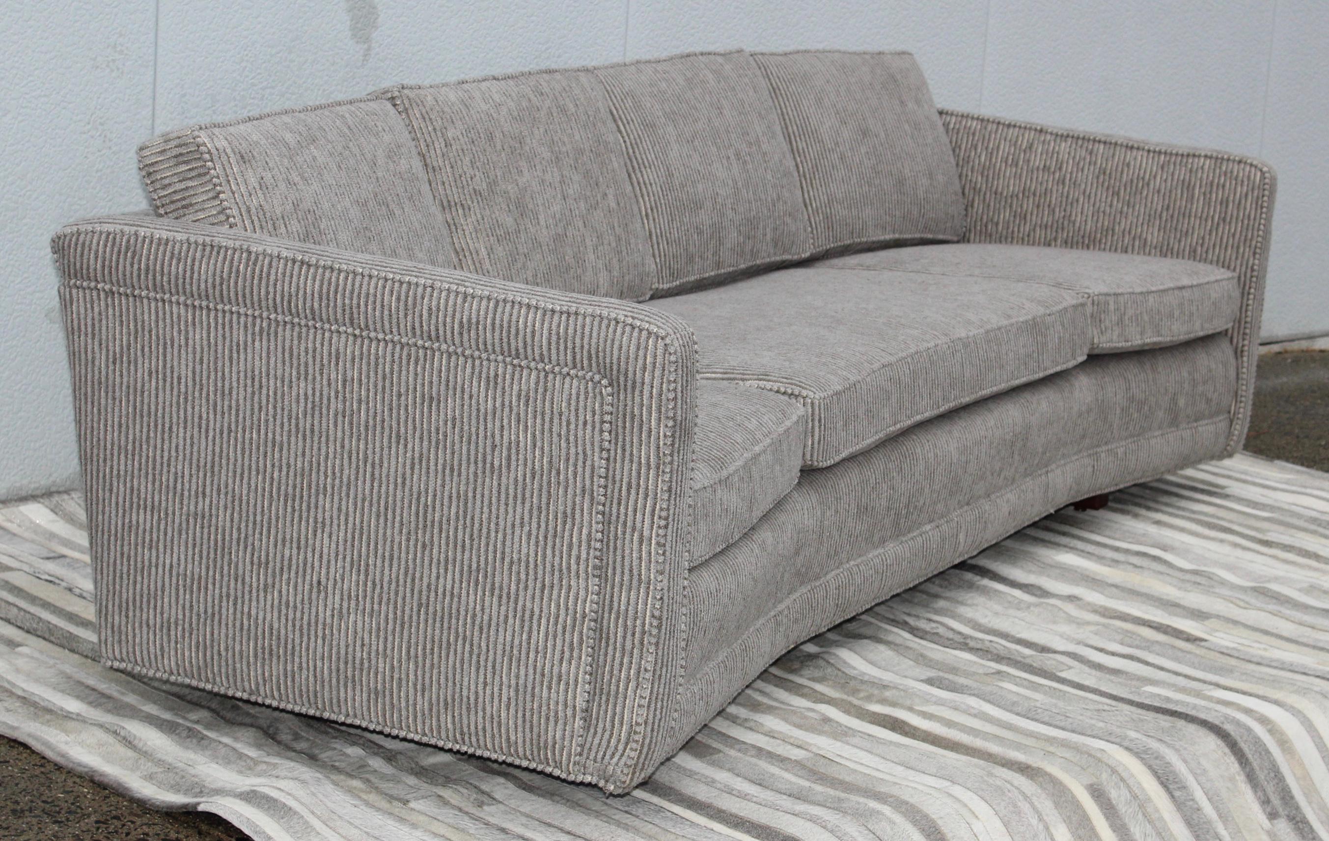 American Erwin Lambeth Custom Made 1960's Modern Curved Sofa