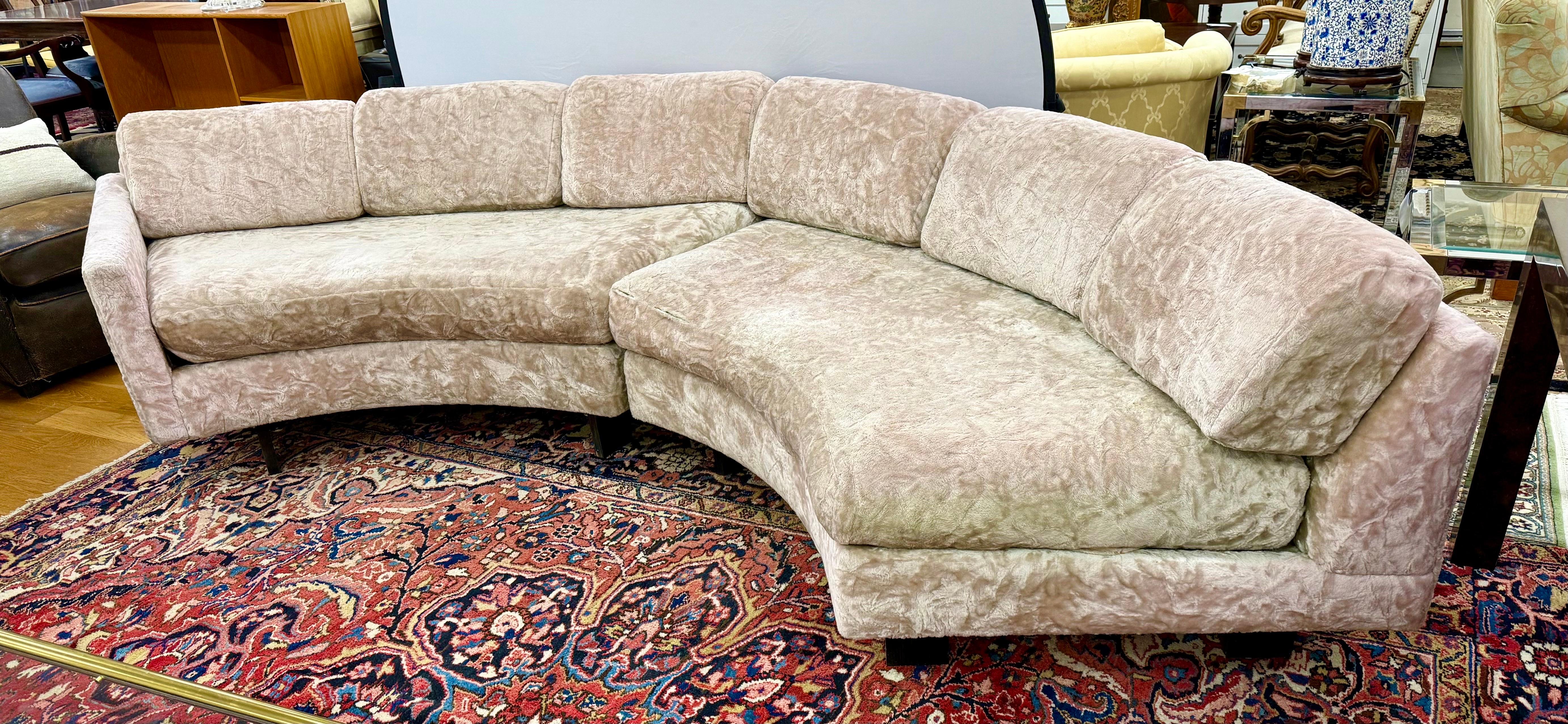 Erwin-Lambeth Iconic Mid Century Modern Two-Piece Half Moon Sectional Sofa 4