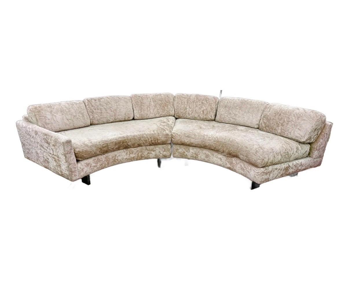 Erwin-Lambeth Iconic Mid Century Modern Two-Piece Half Moon Sectional Sofa 8