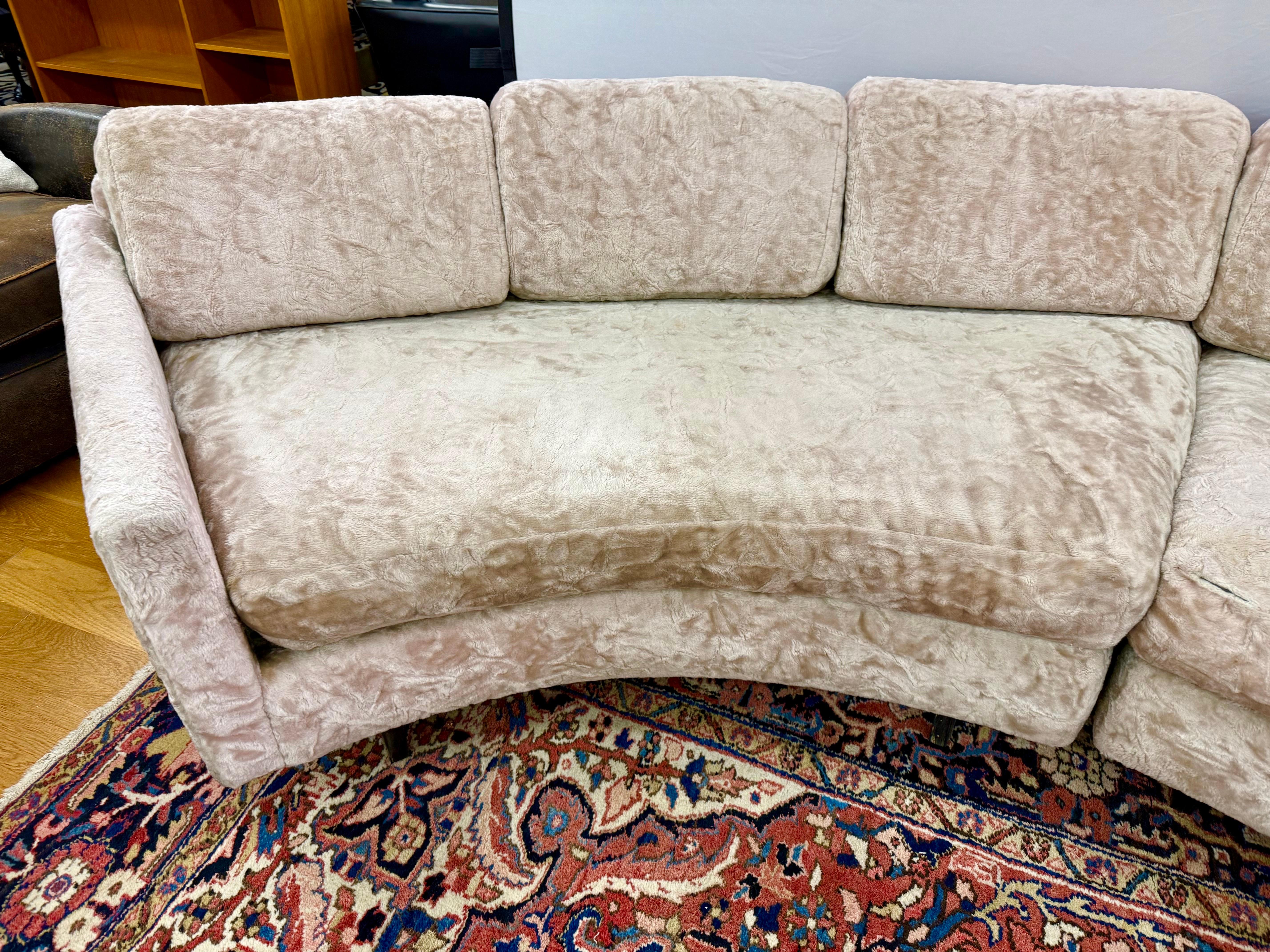 American Erwin-Lambeth Iconic Mid Century Modern Two-Piece Half Moon Sectional Sofa