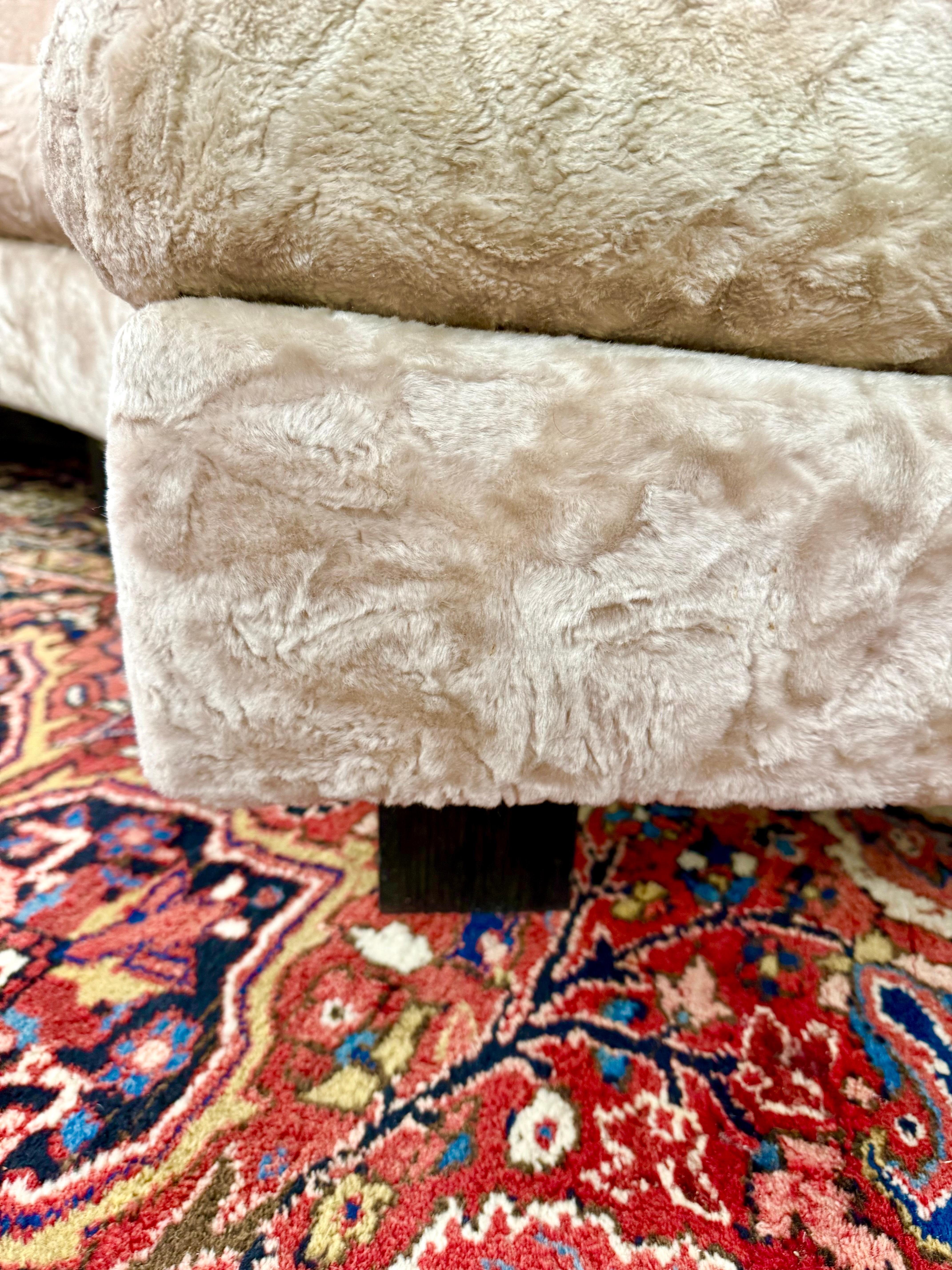Erwin-Lambeth Iconic Mid Century Modern Two-Piece Half Moon Sectional Sofa In Fair Condition In West Hartford, CT