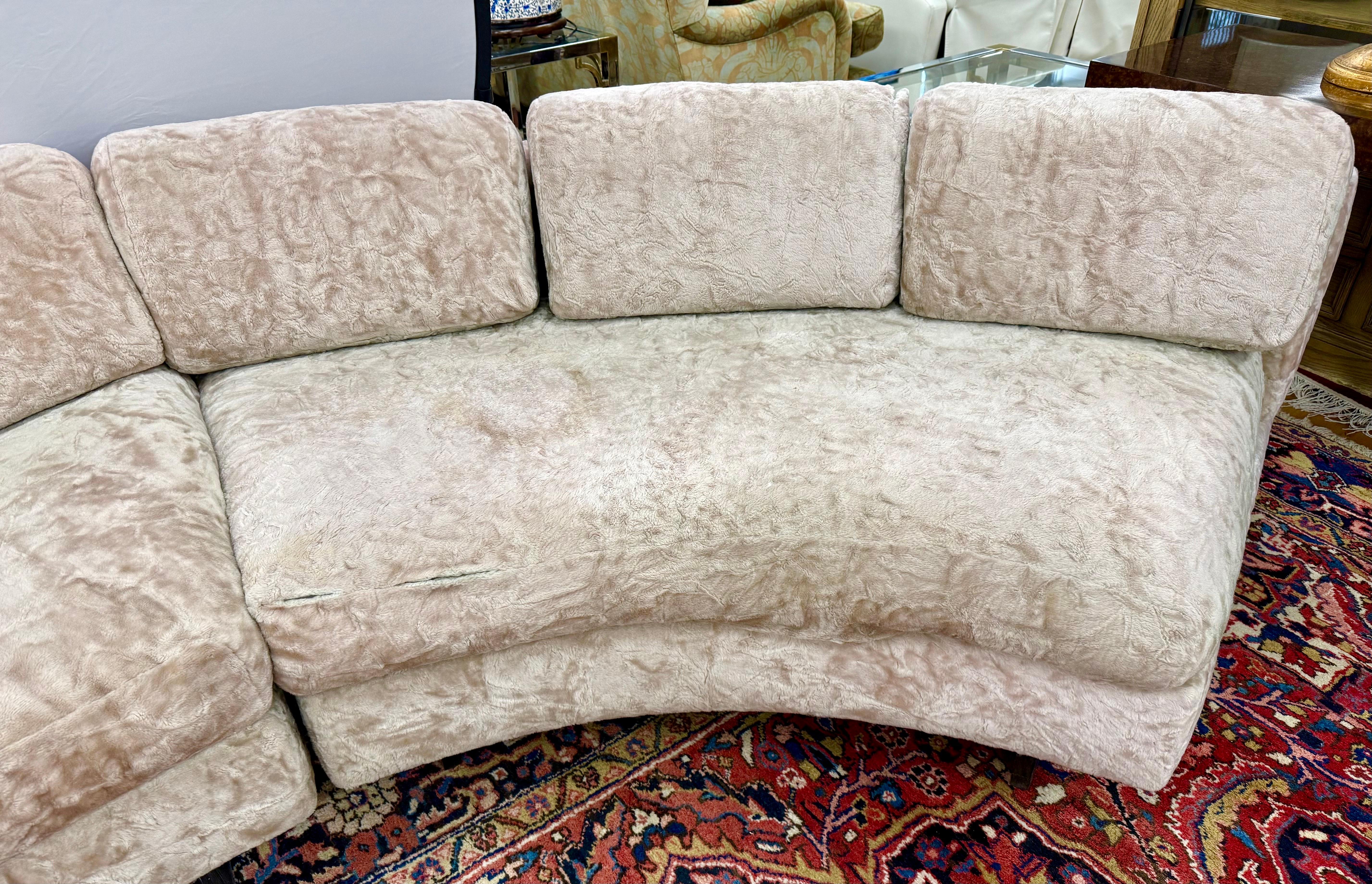 Late 20th Century Erwin-Lambeth Iconic Mid Century Modern Two-Piece Half Moon Sectional Sofa