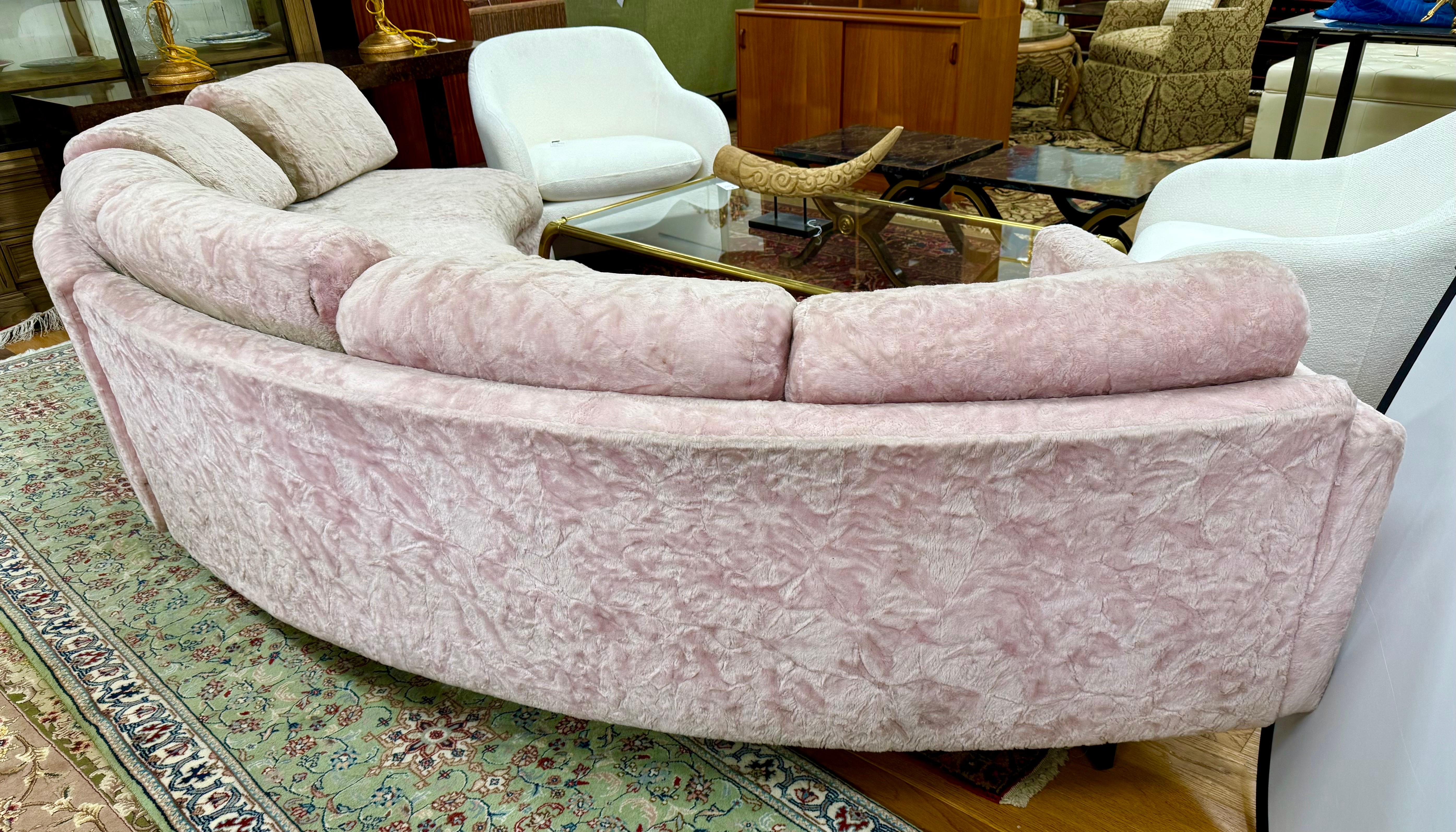 Textile Erwin-Lambeth Iconic Mid Century Modern Two-Piece Half Moon Sectional Sofa