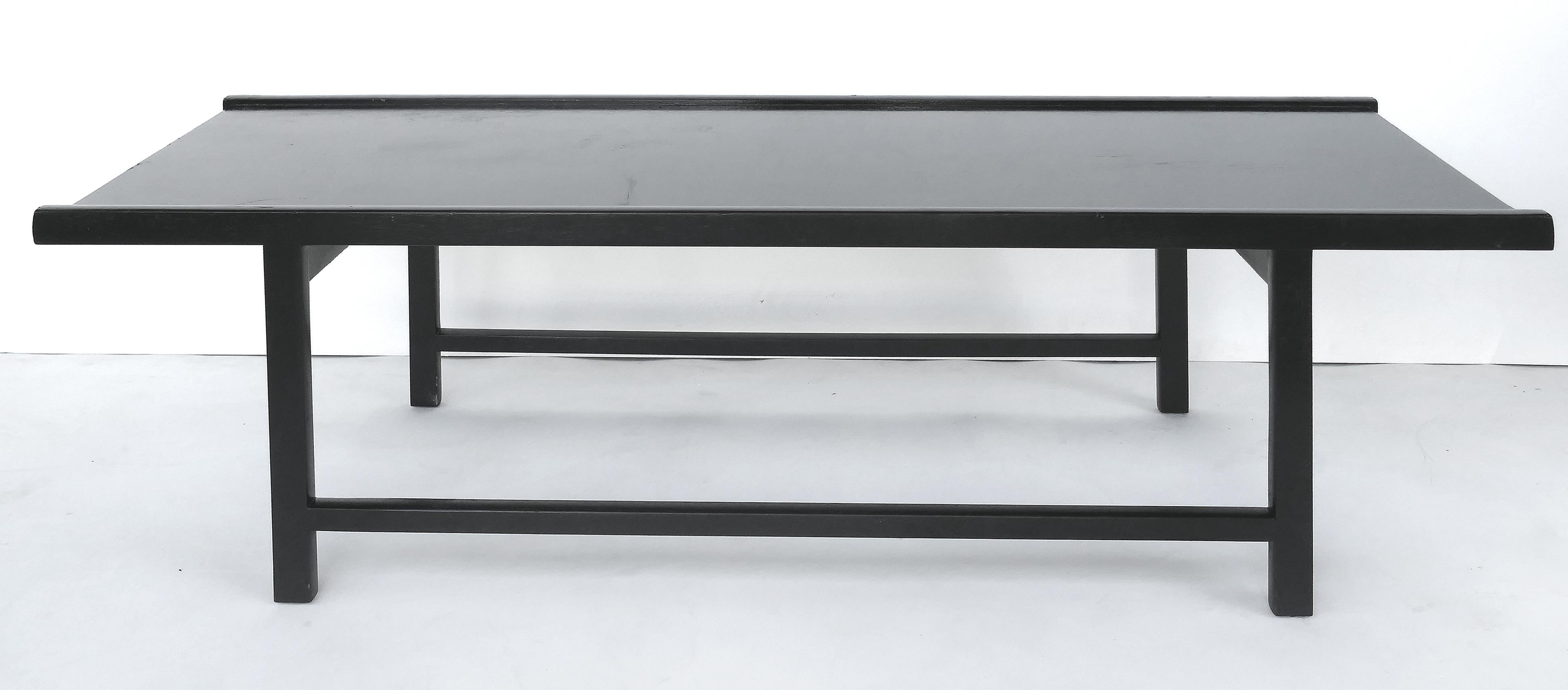 Erwin-Lambeth midcentury ebonized coffee table

Offered for sale is an Erwin-Lambeth ebonized wood coffee table. This Minimalist Mid-Century Modern table has an ebonized finish that shows the subtle grain of the wood. The original affixed label is