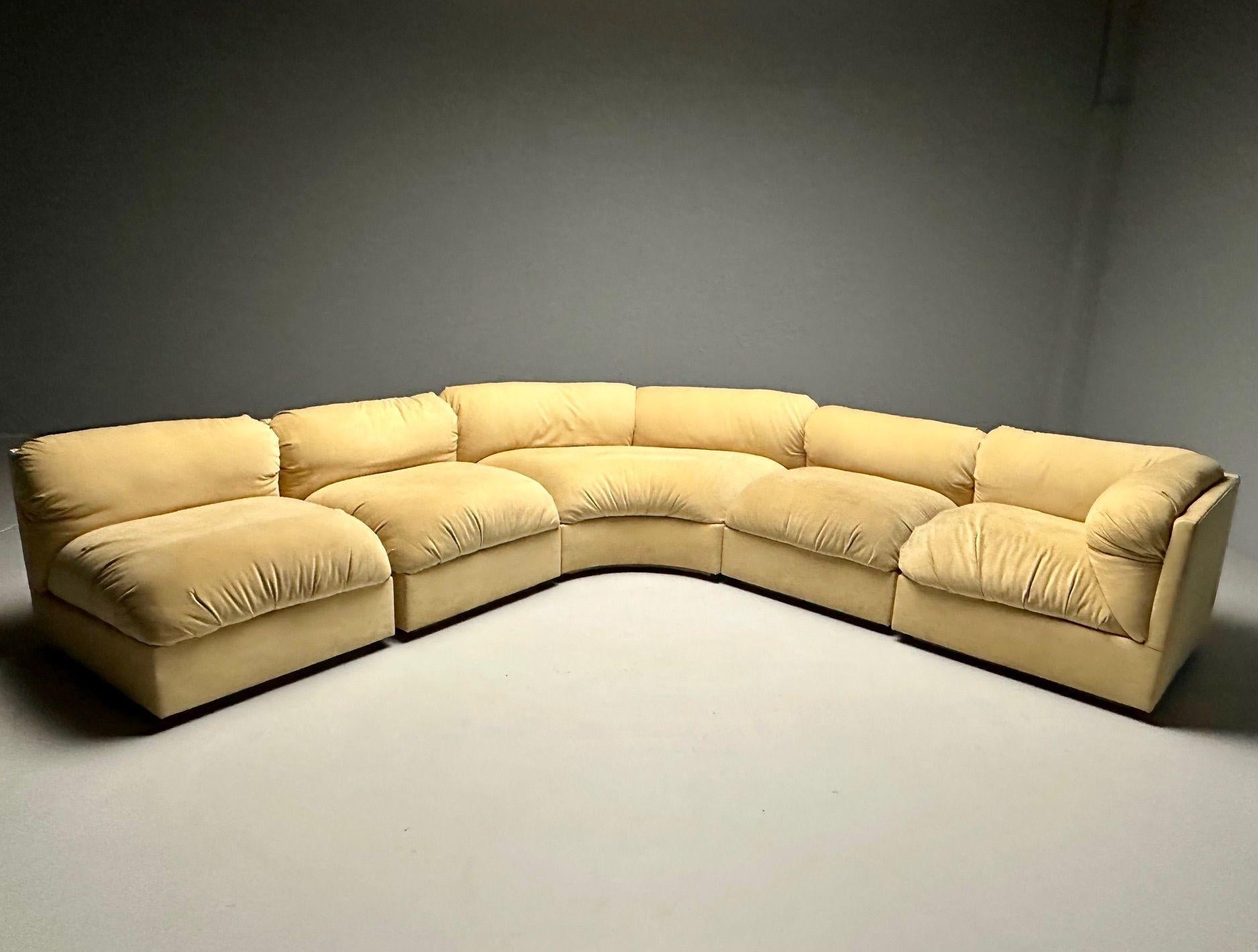 Erwin-Lambeth, mi-siècle moderne, grand canapé sectionnel modulaire, retapissé en vente 10