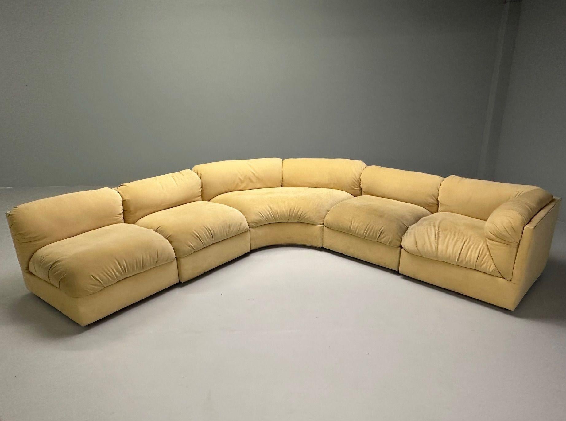 20th Century Erwin-Lambeth, Mid-Century Modern, Large Modular Sectional Sofa, Re-upholstery For Sale