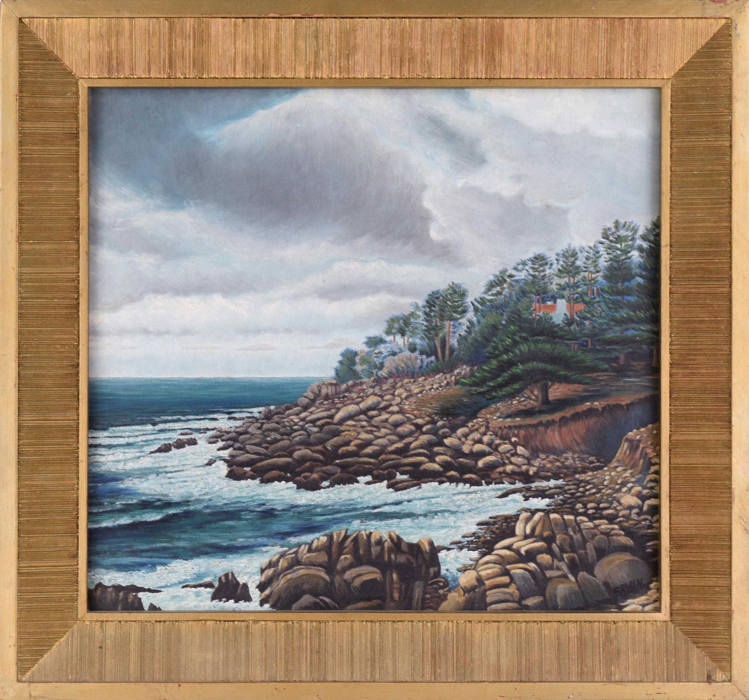 Erwin M. Wendt Landscape Painting - "Monterey Coast", California Landscape 1938