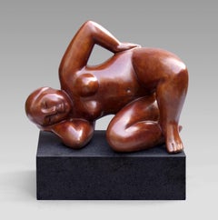 Dagdroomster Daydreamer Bronze Sculpture Nude Female Contemporary Woman Lady