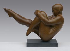 Focus Bronze Sculpture Lying Down Woman Nude Contemporary