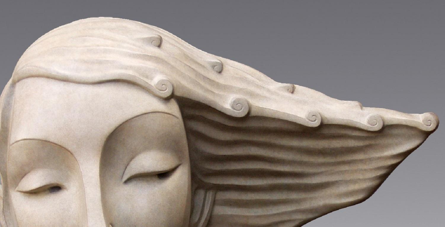 Haar Golvend Haar Su Cabello Ondulante Escultura de Bronce Cabeza Femenina Contemporánea - Sculpture de Erwin Meijer