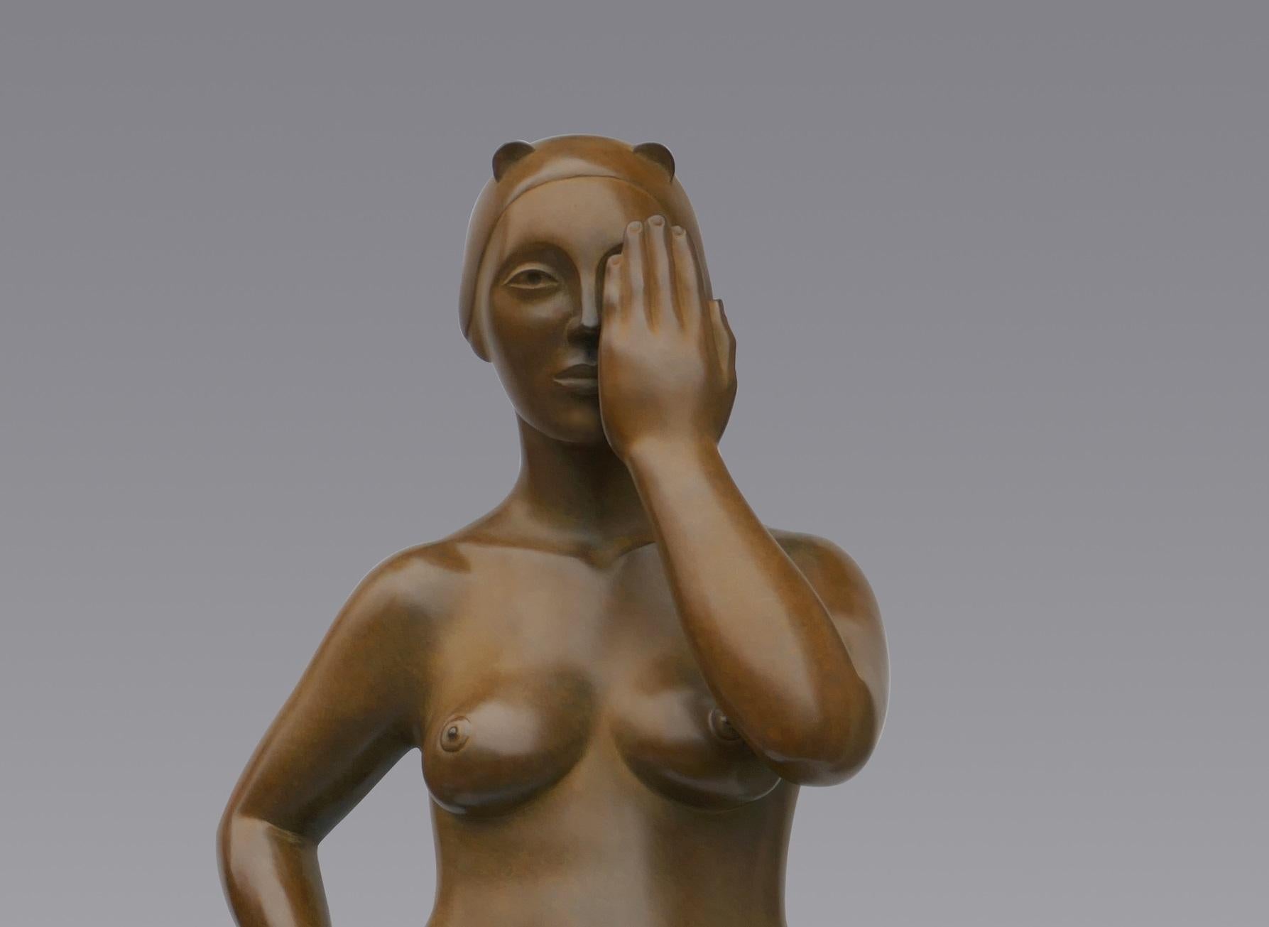 Bronze-Skulptur „Hide and Seek“, weiblicher Akt, zeitgenössische Skulptur (Zeitgenössisch), Sculpture, von Erwin Meijer