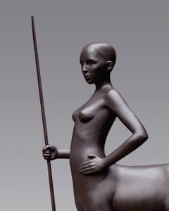 Hinde Hind Bronze Sculpture Contemporary Nude Woman Animal Mythology