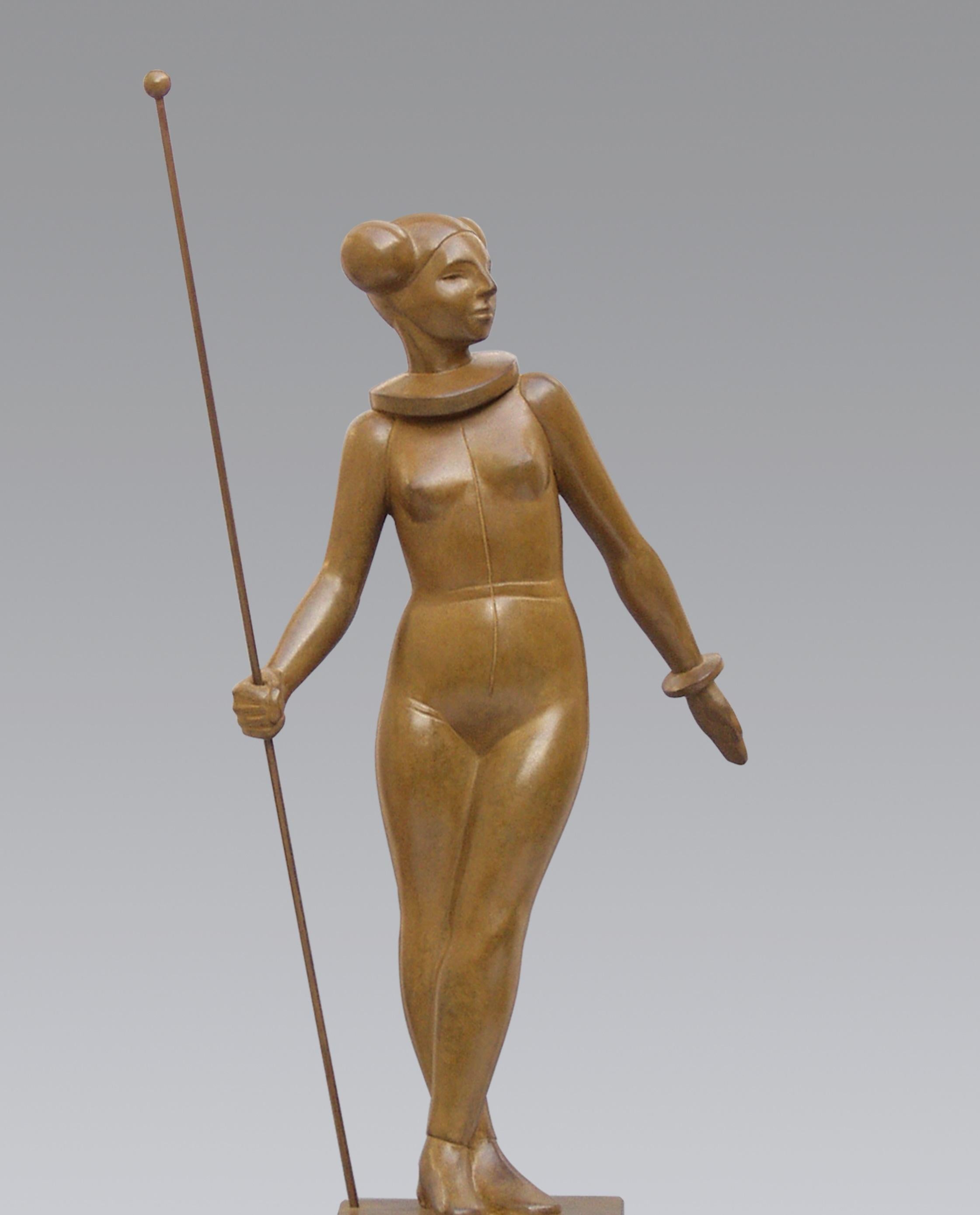 Sculpture en bronze Princesse nue féminine Starwars Lady Woman de Leia, contemporaine - Or Figurative Sculpture par Erwin Meijer
