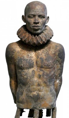 Man met Kraag Man with Collar Unique Bronze Sculpture Contemporary