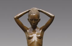 Modell II Bronze-Skulptur Nacktes Mädchen stehende weibliche Figur Zeitgenössisch