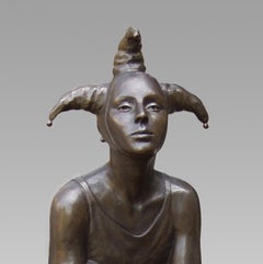 Nar Fool Bronze Sculpture Sitting Man Male Figure Contemporary