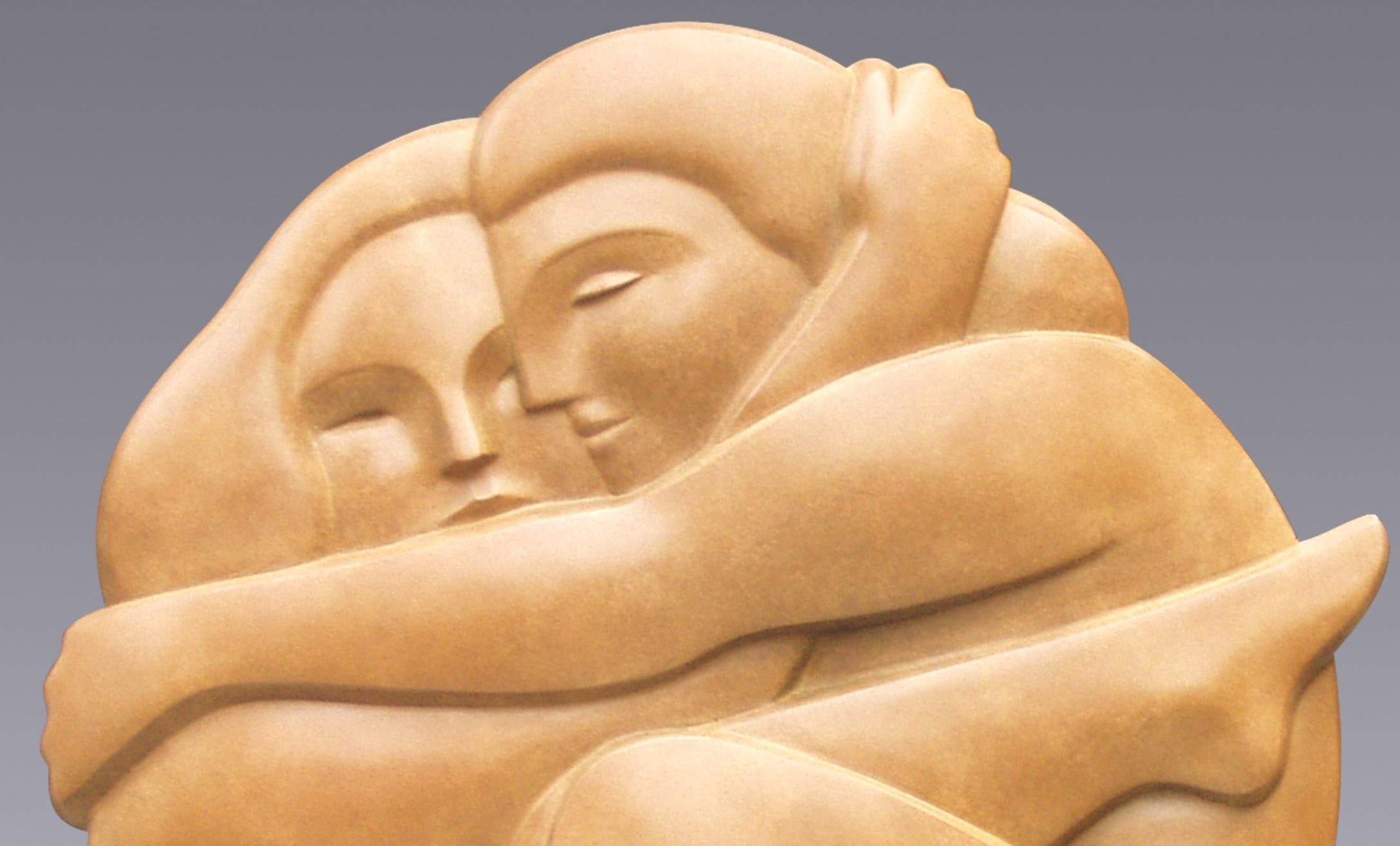 Petite sculpture en bronze éblouissante Klein Embrace, amour éblouissant contemporain - Sculpture de Erwin Meijer