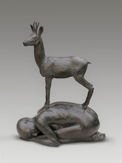 Sculpture moderne en bronze Reebok Roebuck Animal Nature