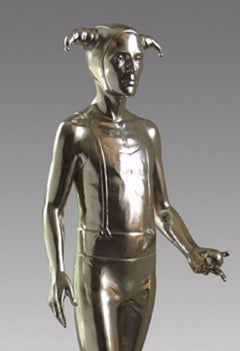 Staande Nar Standing Fool Bronze Sculpture Shiny Man