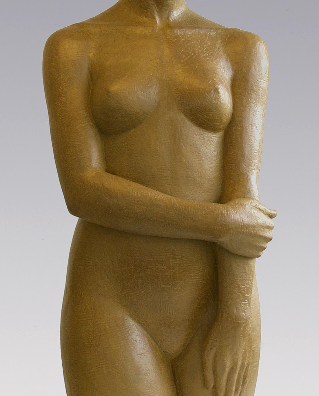 Uma Lady Bronze Sculpture Contemporary Lady Nude Female Woman Contemporary - Gold Figurative Sculpture by Erwin Meijer