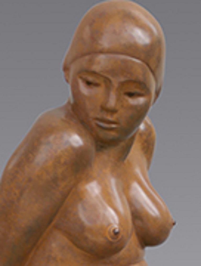 Vénus Bronze Sculpture Femme Contemporaine Femme Nue Assise Dame en vente 1