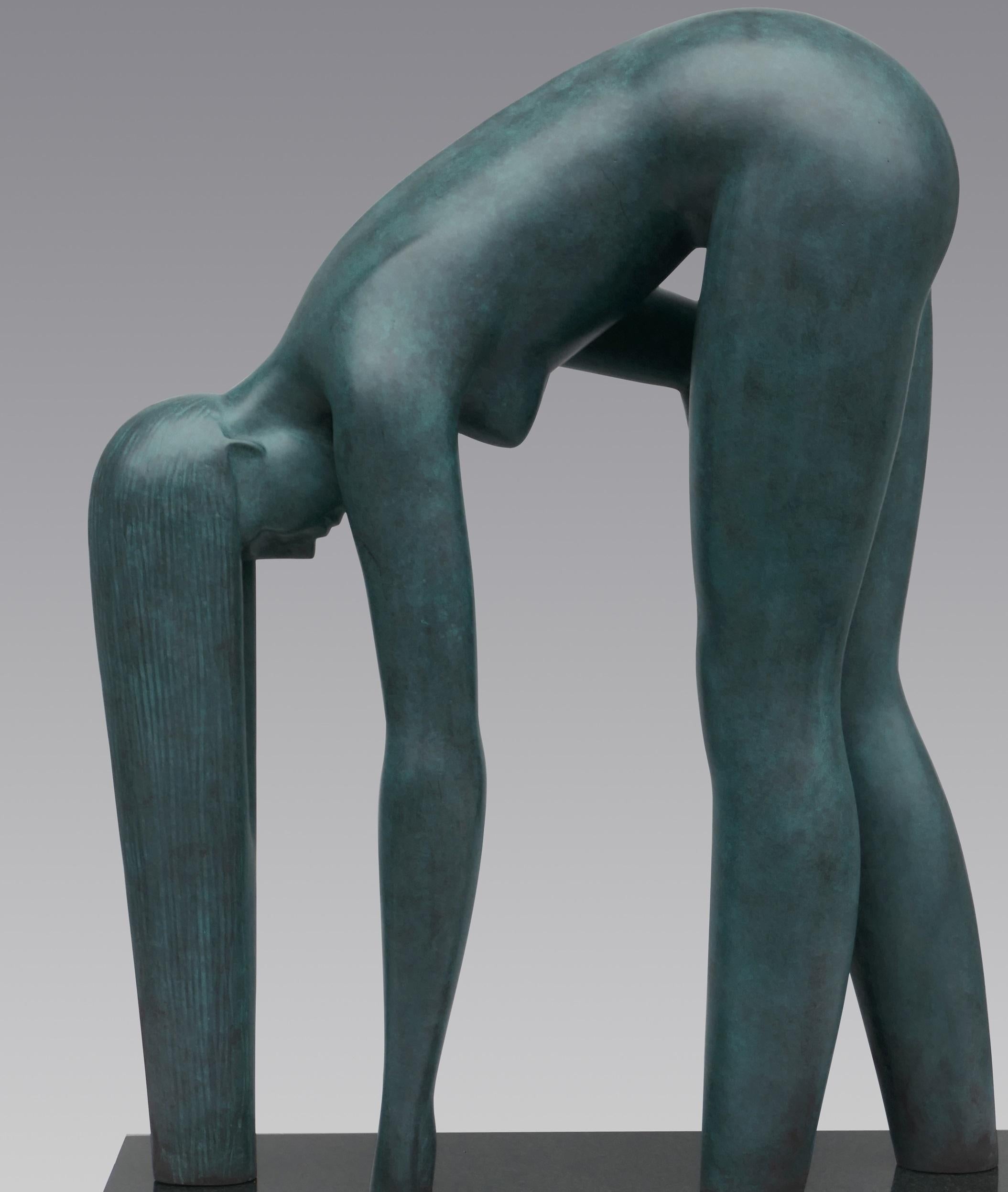 Waterspiegel Water Level Bronce Escultura Cabello Dama Pátina Verde En Stock - Sculpture Contemporáneo de Erwin Meijer