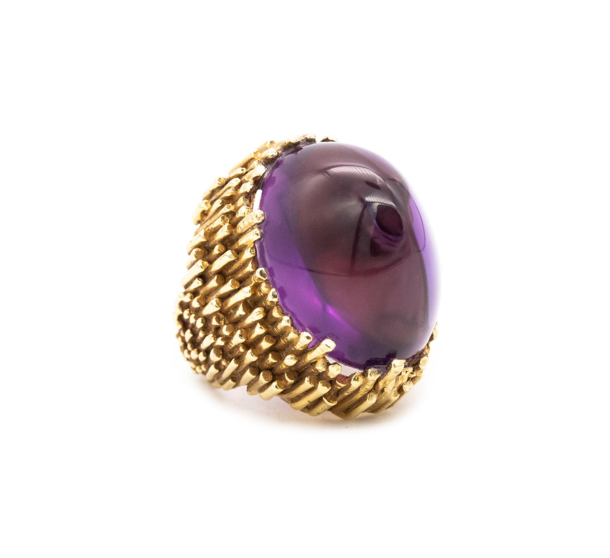 Erwin Pearl 1960 New York Massive Cocktail Ring In 18Kt Gold 45.28 Cts Amethyst 1