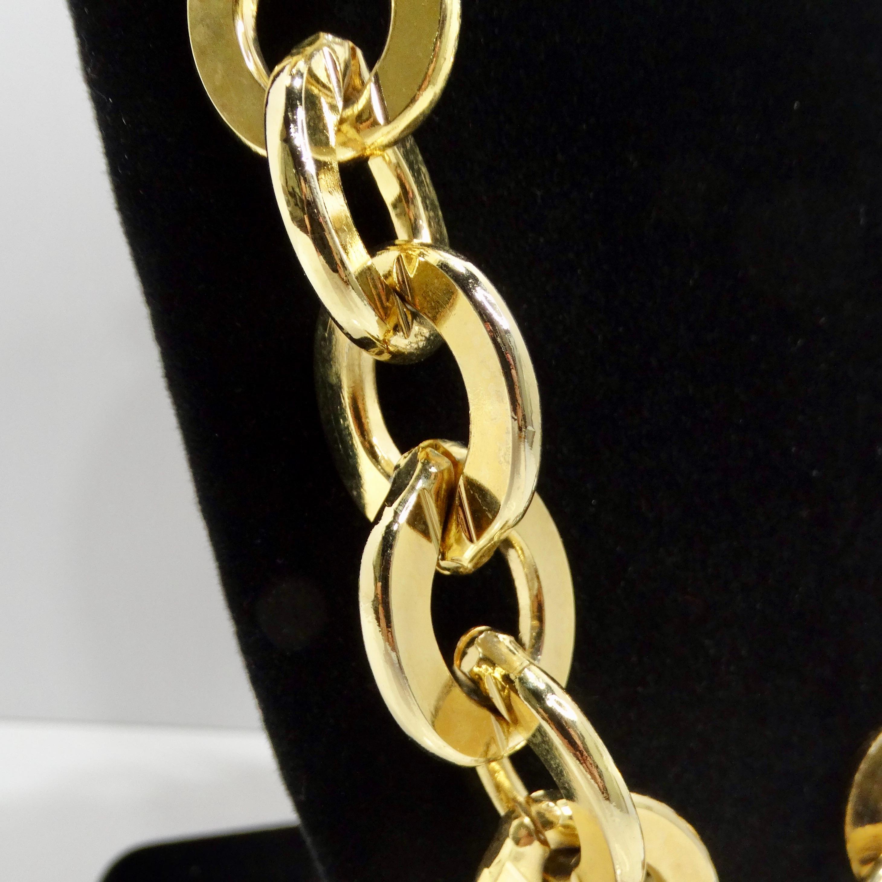Erwin Pearl 1980s Goldfarbene Kette Halskette für Damen oder Herren im Angebot