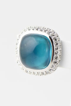 Erwin Pearl Costume Aqua Clip Earrings