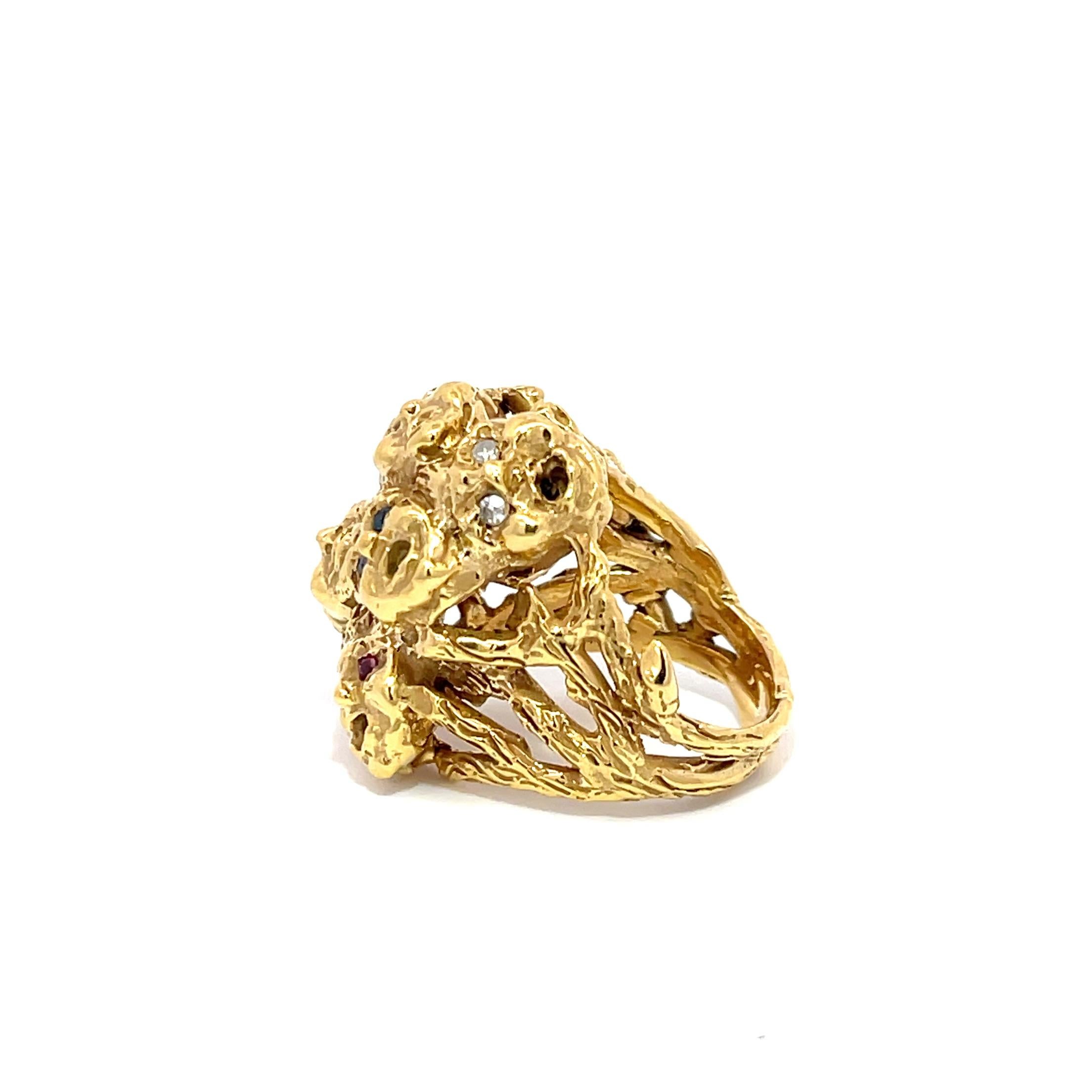 Contemporary Erwin Pearl Faces Ring 18K Yellow Gold