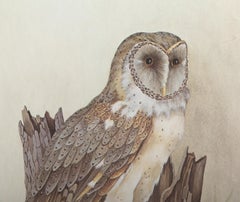 Hibou, lithographie offset réaliste américaine d'Erwin Rambow