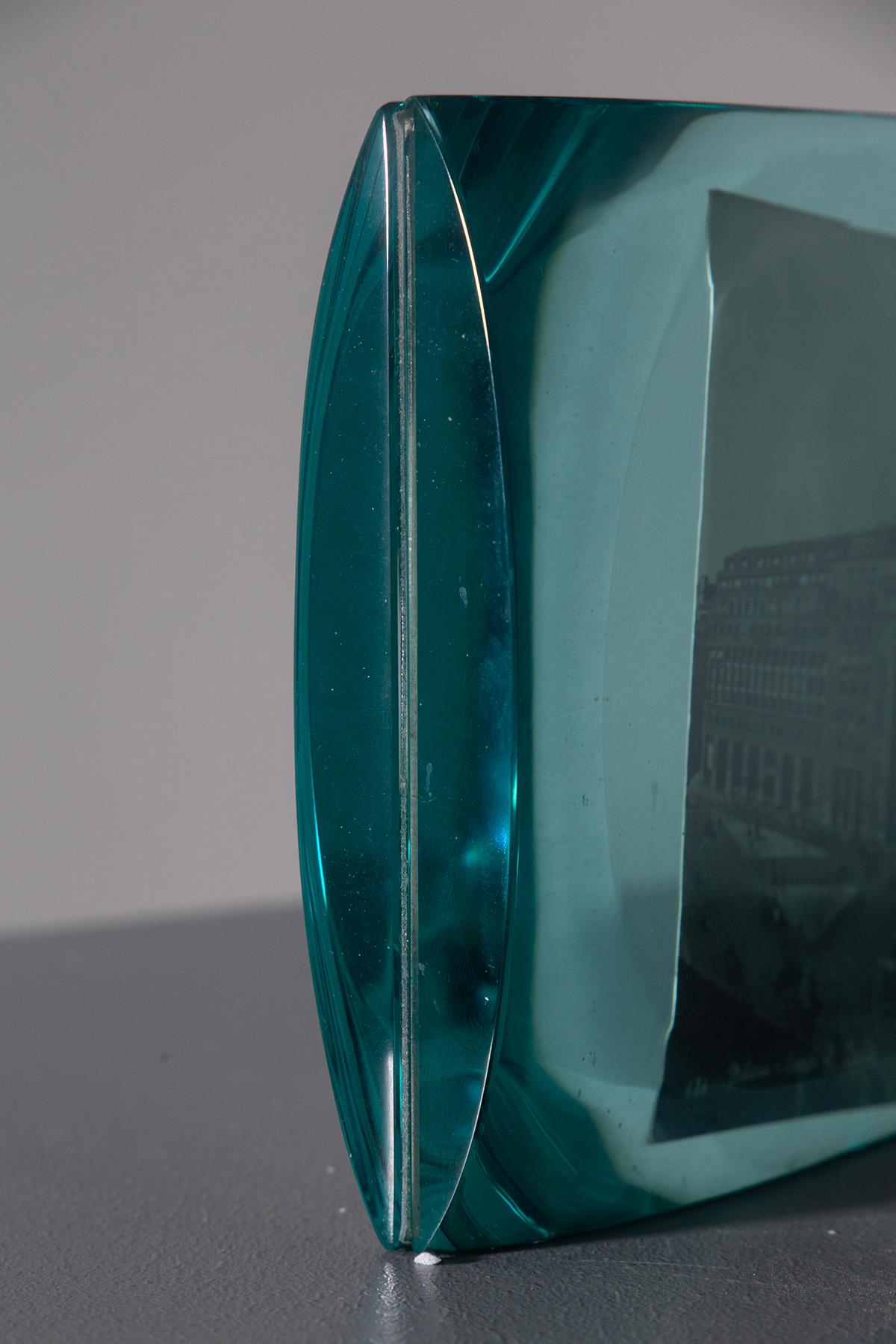 Mid-20th Century Erwin Walter Burger for FONTANA ARTE crystal photo holder in vendita