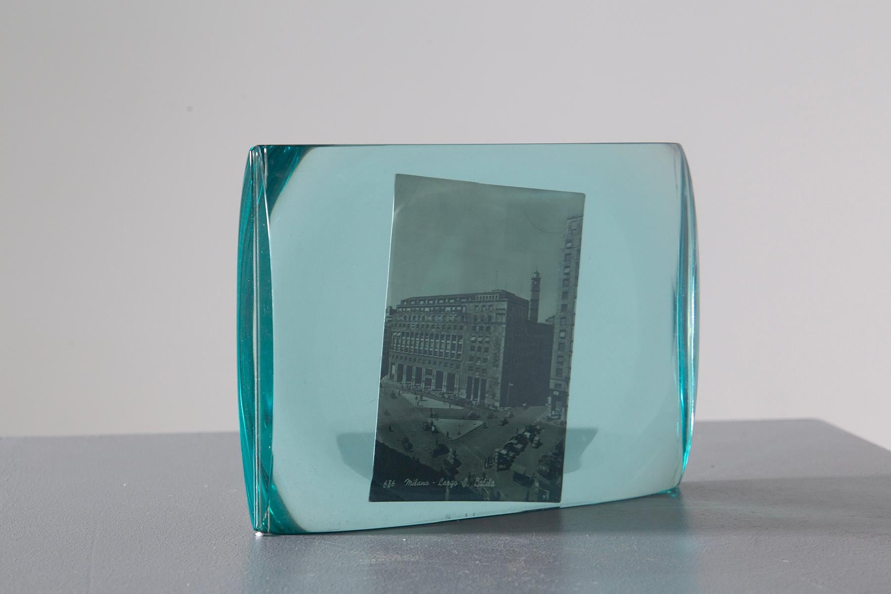 Cristallo Erwin Walter Burger for FONTANA ARTE crystal photo holder in vendita