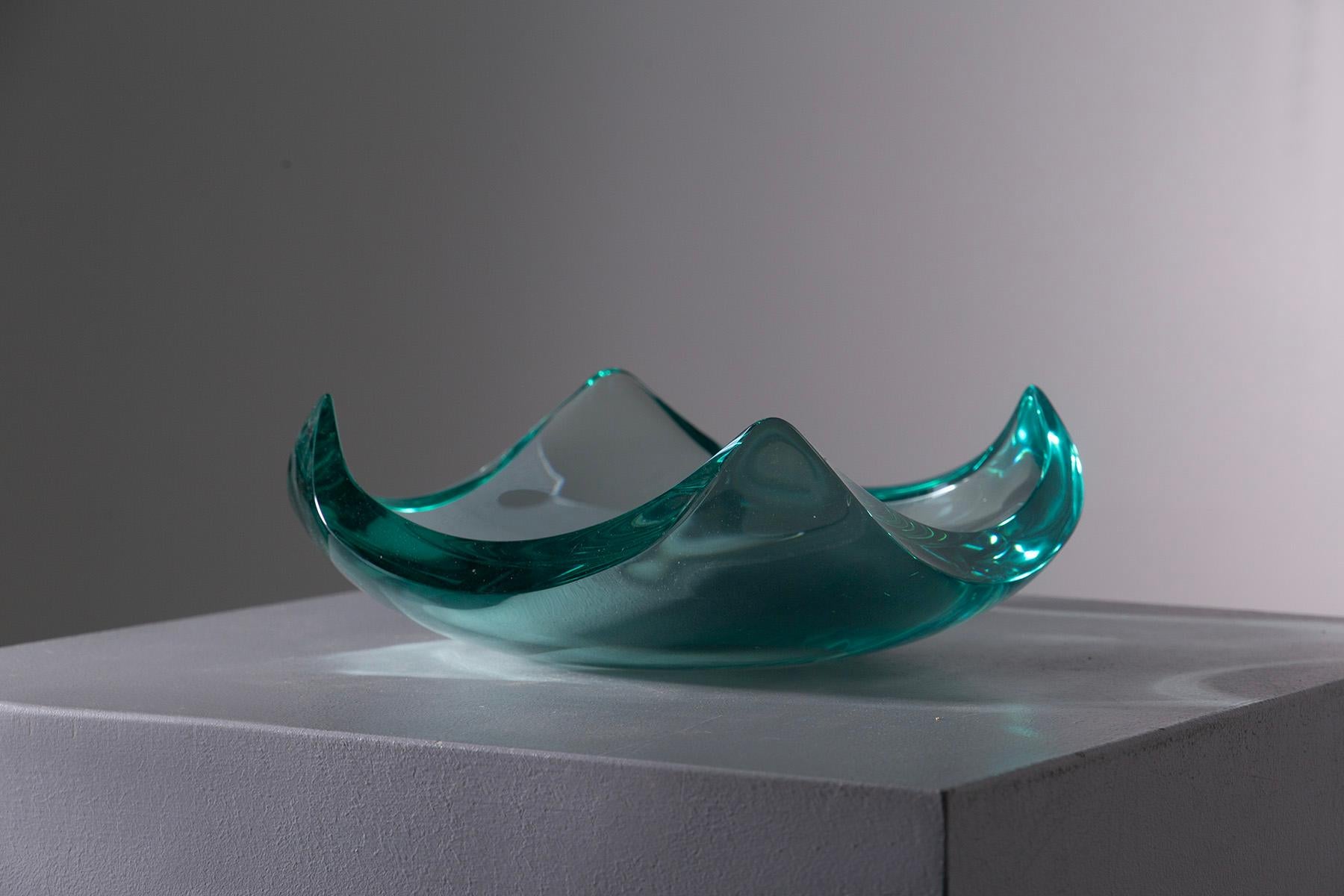 Mid-Century Modern Erwin Walter Burger pour FONTANA ARTE vide-poche en cristal en vente