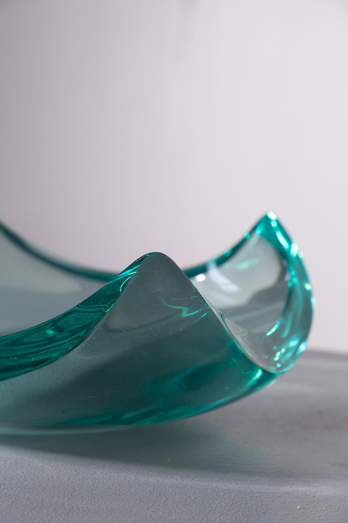 Italian Erwin Walter Burger pour FONTANA ARTE vide-poche en cristal en vente