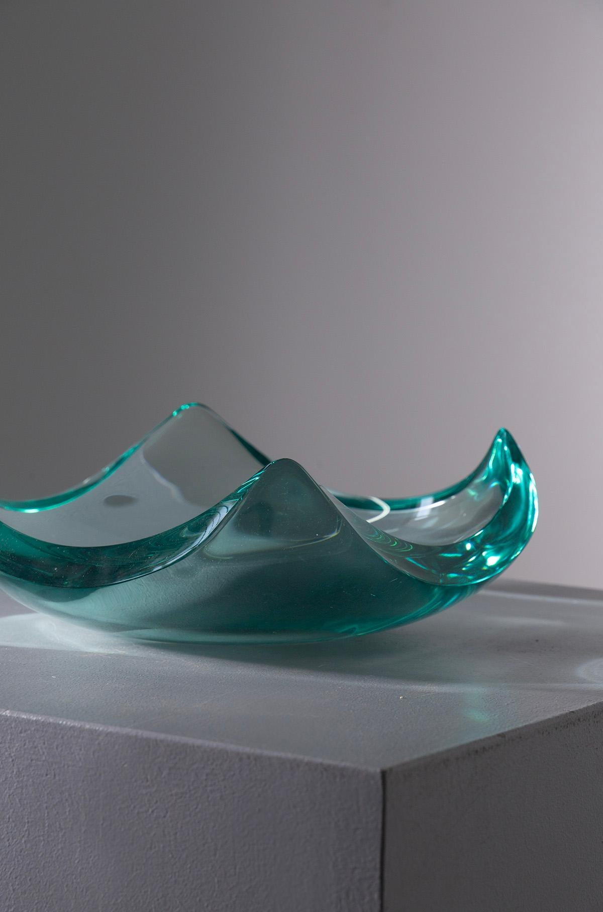 Erwin Walter Burger pour FONTANA ARTE vide-poche en cristal Bon état - En vente à Milano, IT