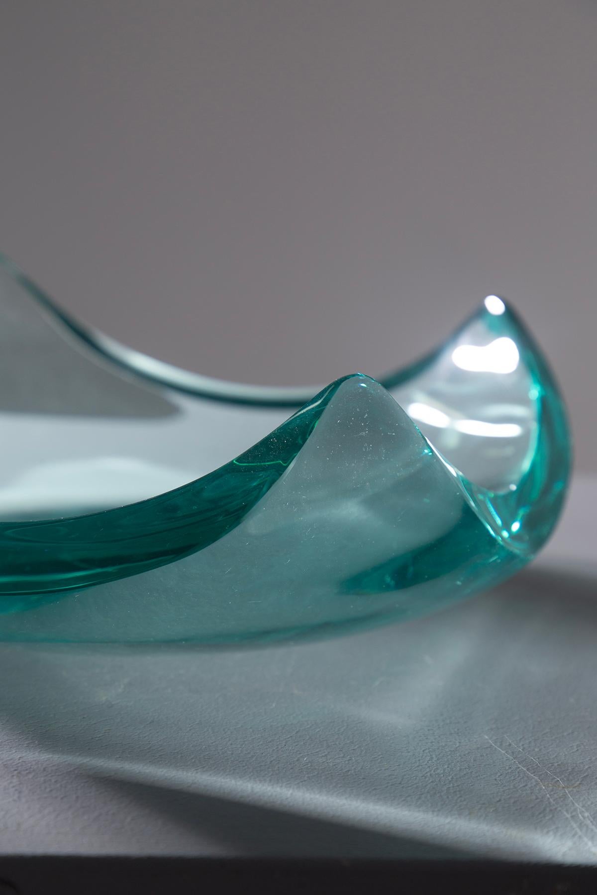 Cristal Erwin Walter Burger pour FONTANA ARTE vide-poche en cristal en vente