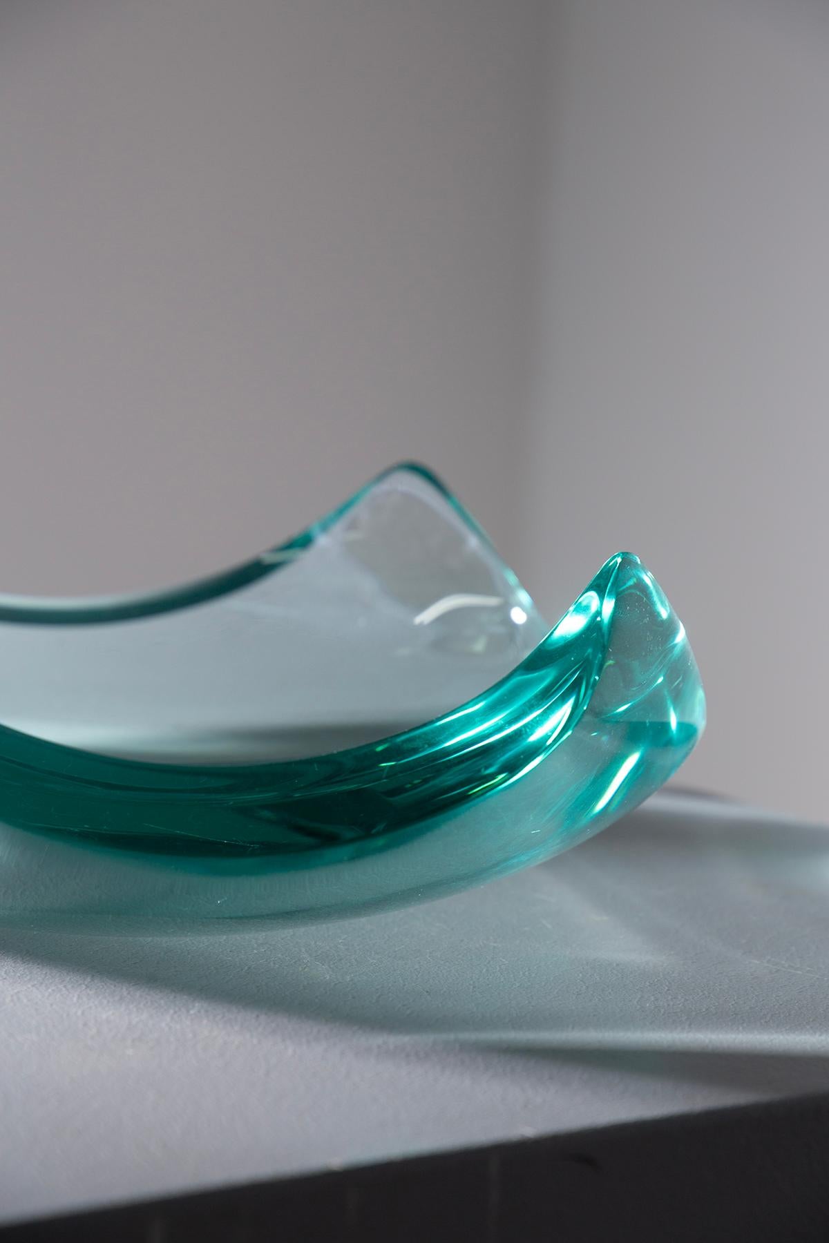 Erwin Walter Burger pour FONTANA ARTE vide-poche en cristal en vente 1