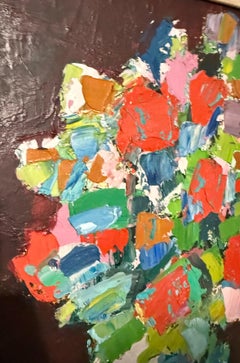 Espressionista astratto tedesco-americano Erwin Wending Pittura ad olio Fiori in grassetto