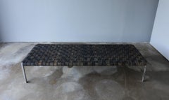 Panchina in pelle e acciaio Erwine & Estelle Laverne, Stati Uniti, c.C. 1955