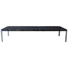 Erwine & Estelle Laverne Leather & Steel Bench, United States, c.1955
