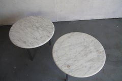 Erwine & Estelle Laverne Rare Marble and Chrome Side Tables