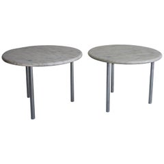 Erwine & Estelle Laverne Rare Marble and Chrome Side Tables