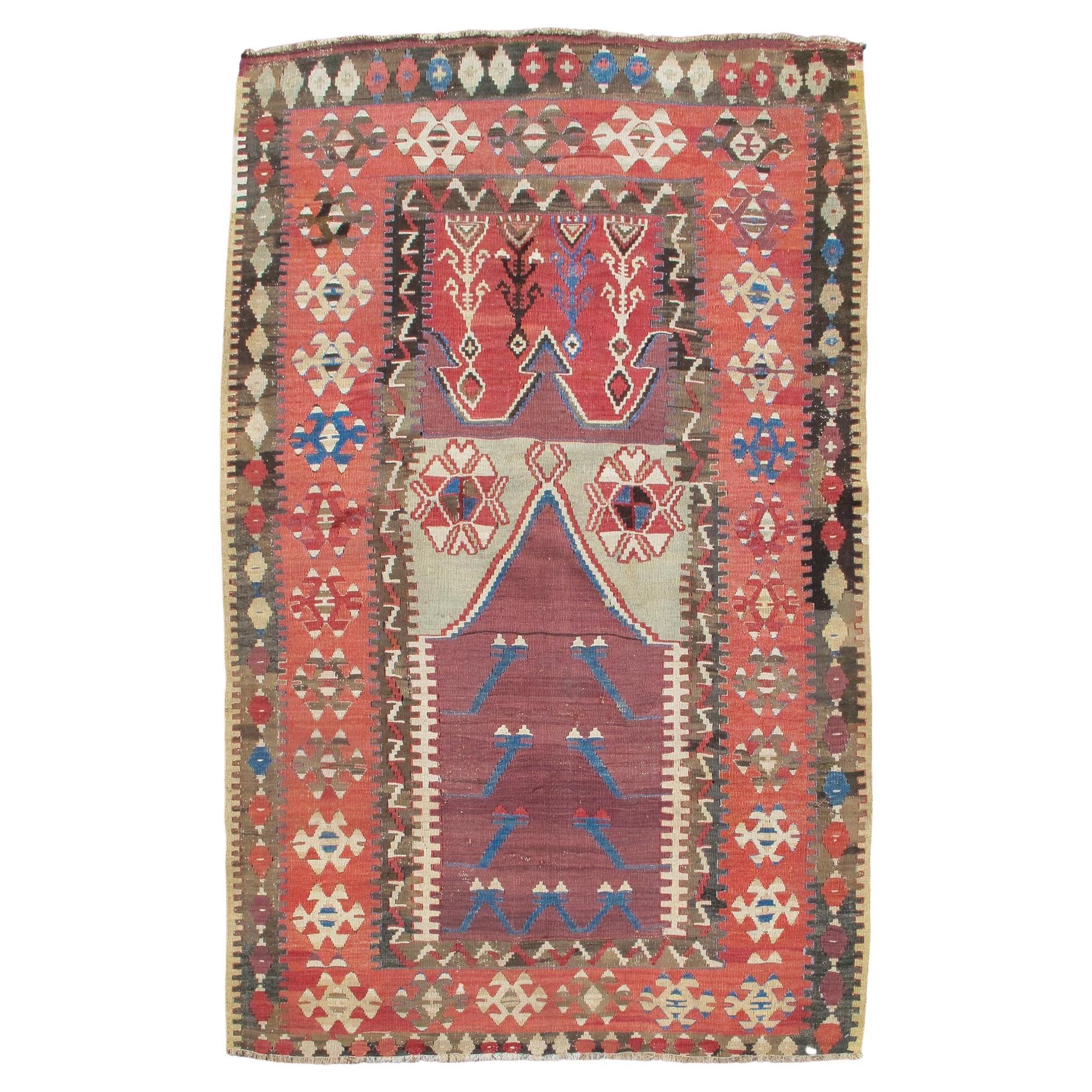Kilim de prière d'Erzurum, 19e siècle