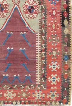 Antique Erzurum Prayer Kilim, 19th Century