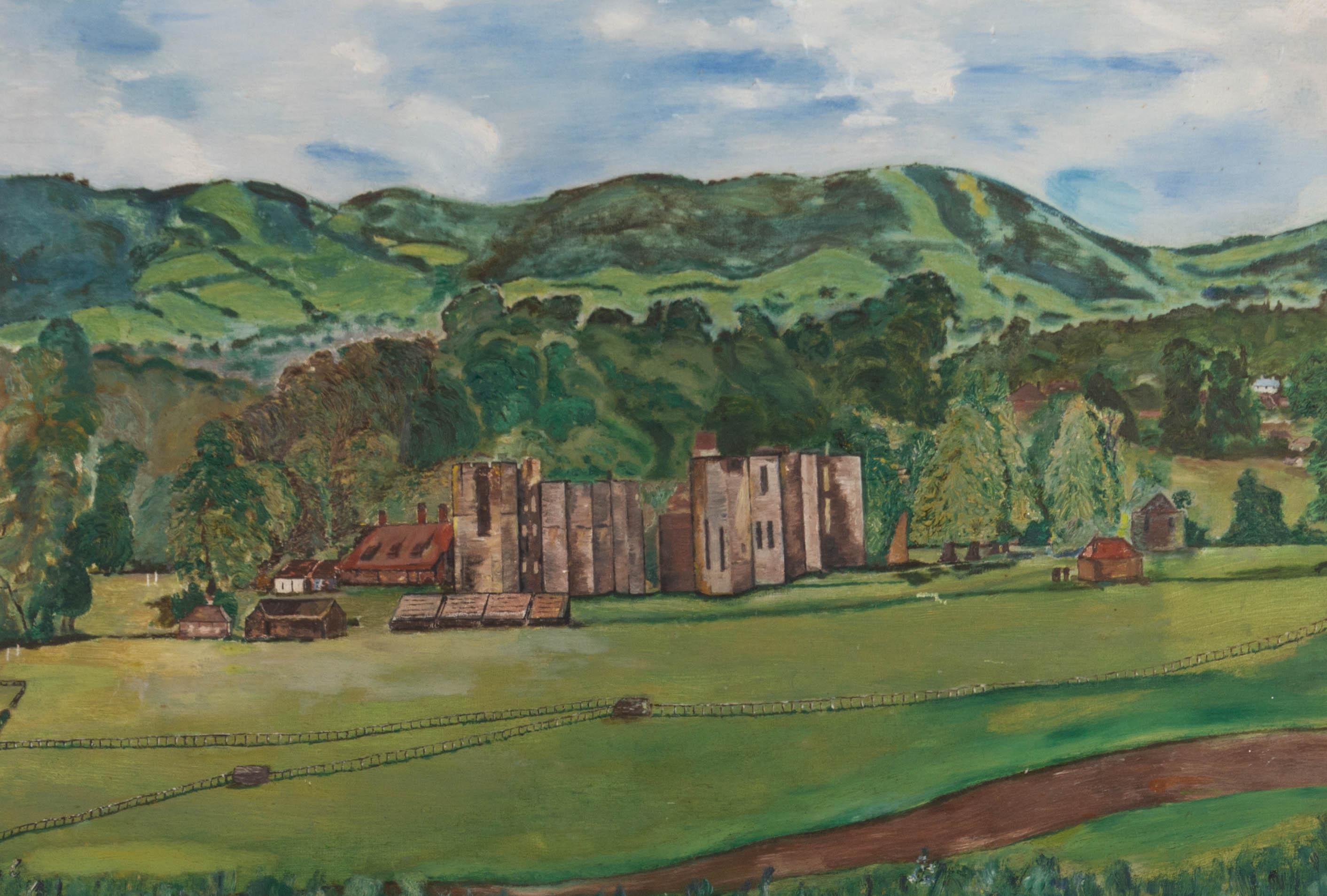E.S. Denyer - 1959 Óleo, Ruina de castillo en venta 1