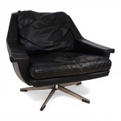 ESA 802 Black Leather Lounge Chair von Werner Langenfeld, 1970