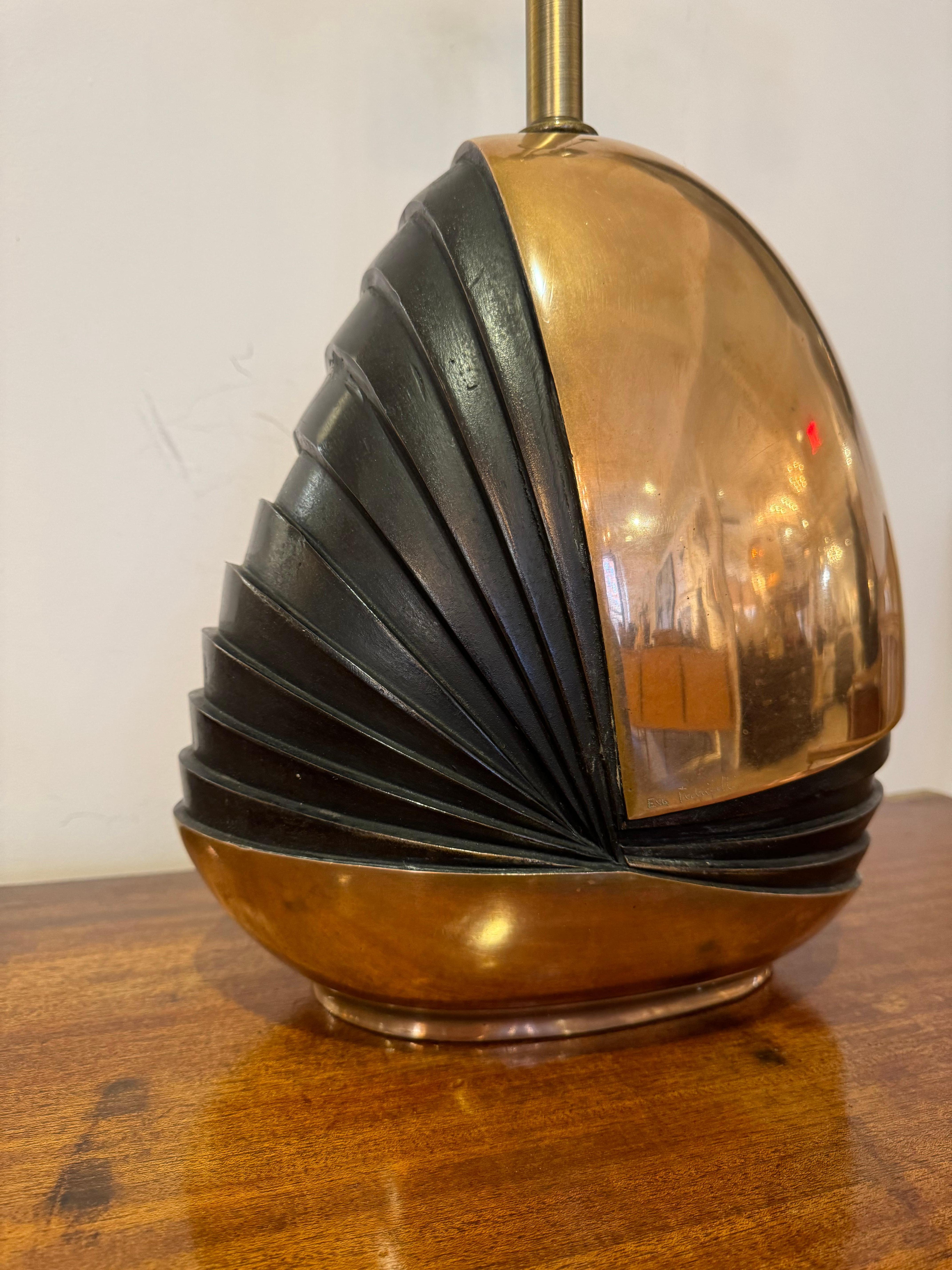 Esa Fedrigolli 1970 Italian Mid Century Sculptural Bronze Table Lamp For Sale 10