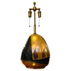 Retro Esa Fedrigolli 1970 Italian Mid Century Sculptural Bronze Table Lamp